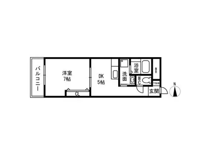 ドゥジェ―ムなら(1DK/6階)の間取り写真