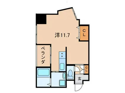 SDグランツ新神戸(ワンルーム/8階)の間取り写真