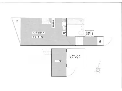 京王井の頭線 東松原駅 徒歩3分 3階建 築22年(1LDK/2階)の間取り写真