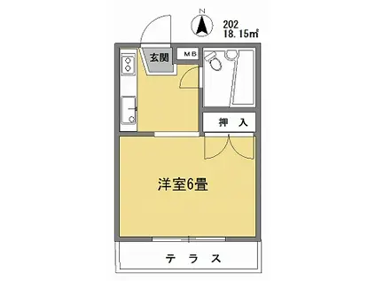 下井草ドエール(1K/2階)の間取り写真