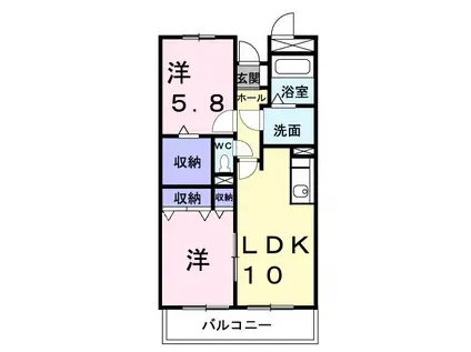 メゾン御岳(2LDK/3階)の間取り写真