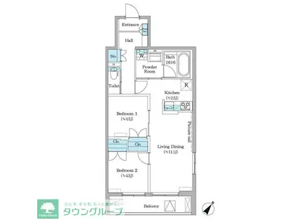 フィカーサ横浜(2LDK/3階)の間取り写真