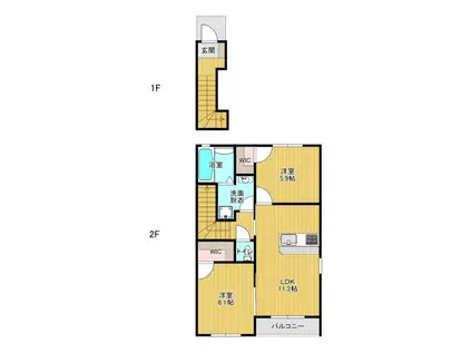 M S GARDEN(2LDK/2階)の間取り写真