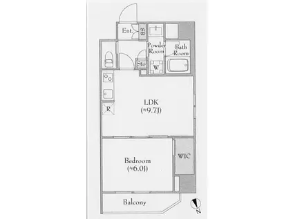 LUMIEC UN KITAUENO(1LDK/13階)の間取り写真