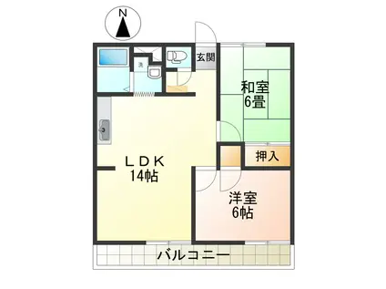 晃七第一マンション(2LDK/3階)の間取り写真