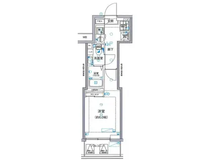 グランリーヴェル横濱VIVANT(1K/7階)の間取り写真