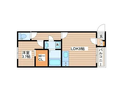 FOREAL長町グランデ(1LDK/3階)の間取り写真