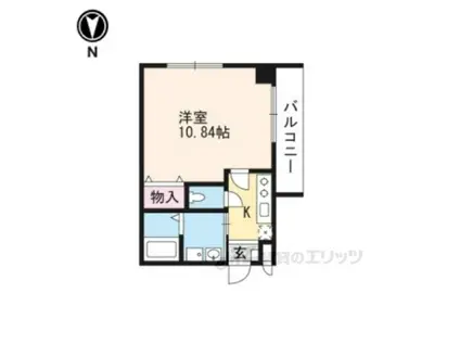 PRIME三条小川(1K/4階)の間取り写真