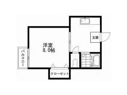 シェルブール幸I(1K/1階)の間取り写真