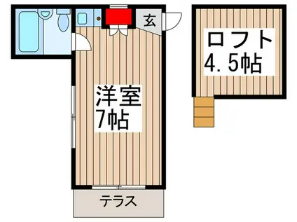 メゾン宮原第一(ワンルーム/1階)の間取り写真