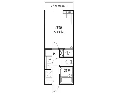 ユーハコート溝口A棟(1K/3階)の間取り写真