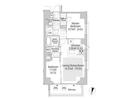 パークフラッツ渋谷神山町 3階(2LDK/3階)の間取り写真