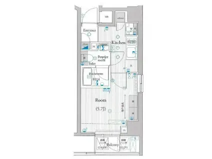 レグラス川崎ウエスト(1K/8階)の間取り写真