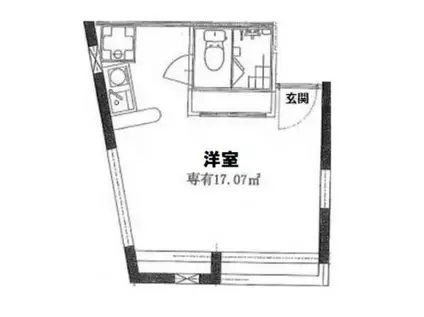 グリフィンドール中野(ワンルーム/1階)の間取り写真