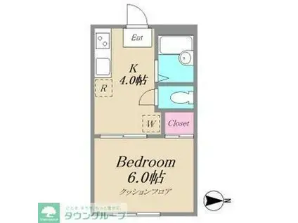 カルチャー・コーポII(1DK/1階)の間取り写真