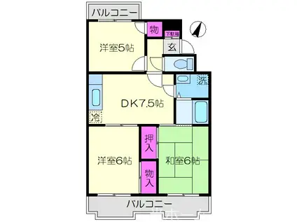 ルミエール東所沢(3DK/3階)の間取り写真