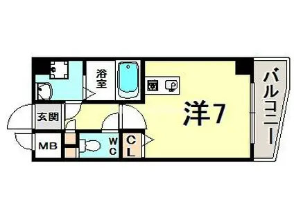 ラナップスクエア神戸県庁前(ワンルーム/4階)の間取り写真