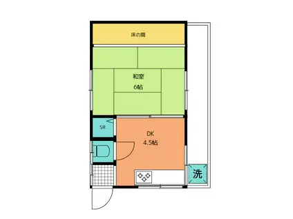 遠藤 荘(1DK/2階)の間取り写真