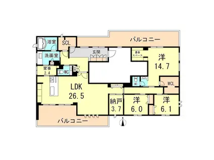 シークリサンス岡本(3SLDK/4階)の間取り写真