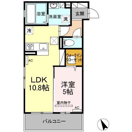 グレンディールIII(1LDK/1階)の間取り写真