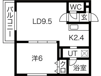 ランドロワ(1LDK/2階)の間取り写真