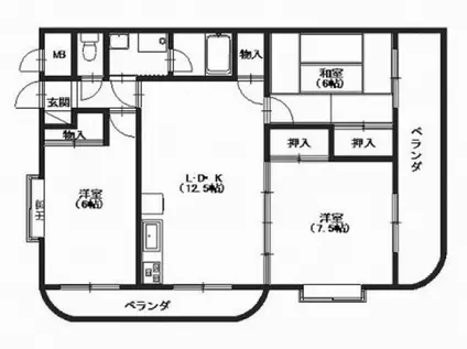 ソレアード祇園(3LDK/8階)の間取り写真