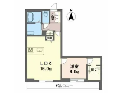シャーメゾン小坂(1LDK/1階)の間取り写真