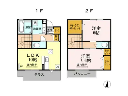 セコート(2LDK/1階)の間取り写真