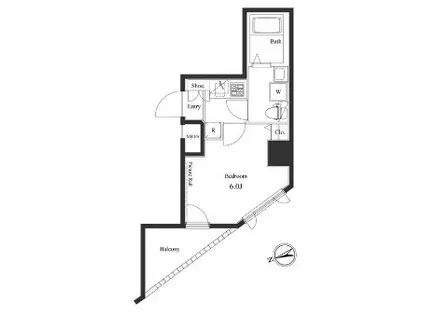 ヴェルト新宿イースト(1K/9階)の間取り写真