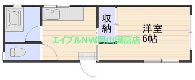 THRIVE門田6(1K/2階)の間取り写真