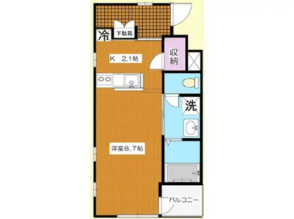 MODELIST YAMATO(1K/2階)の間取り写真