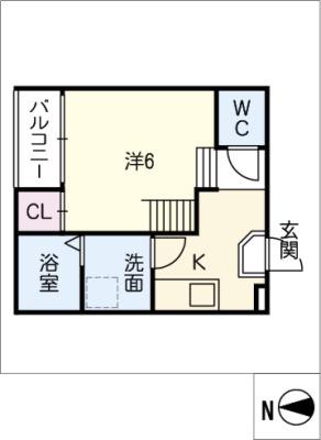 ハーモニーテラス野並(1K/1階)の間取り写真
