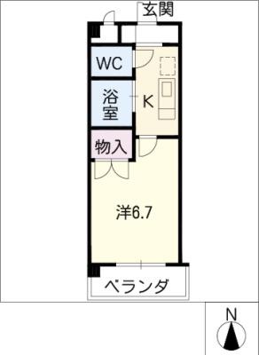 エクセルヒルズ(1K/3階)の間取り写真