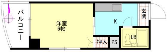 メゾン羽衣(1K/3階)の間取り写真