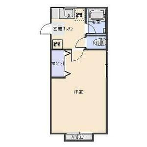 ベルデ表山(1K/2階)の間取り写真