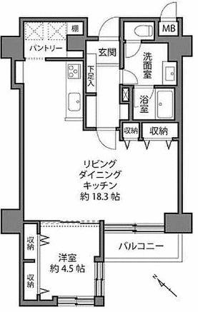 ドミール南青山(1LDK/7階)の間取り写真