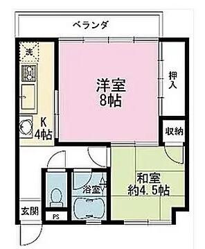 ニュー潮見台マンション(2DK/2階)の間取り写真