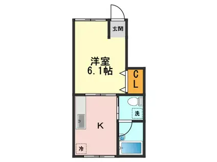 プラネット(1K/1階)の間取り写真