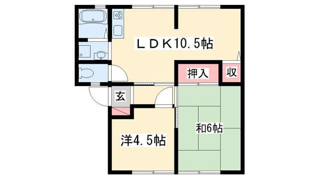 サンライフMI(2LDK/1階)の間取り写真