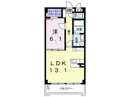 コムスト・Y(1LDK/4階)の間取り写真