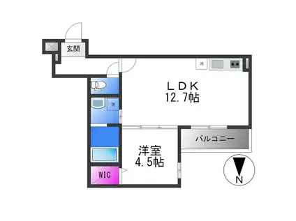 GRAND CIEL(1LDK/1階)の間取り写真