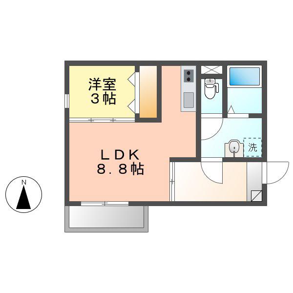 GALLERY庄内通(1LDK/3階)の間取り写真