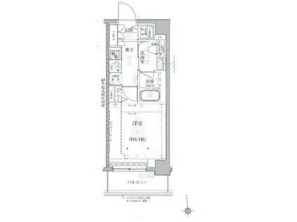 ベルシード川崎大師(1K/4階)の間取り写真
