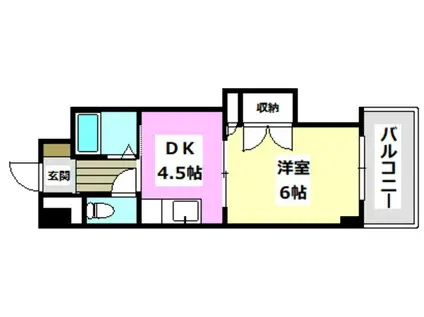 正雀グランドハイツ北(1DK/6階)の間取り写真