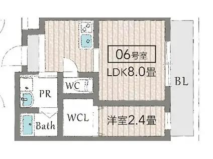リアコート枚方(1LDK/3階)の間取り写真