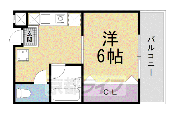 上原マンション(1K/5階)の間取り写真