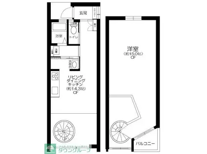 M・CASA(1LDK/1階)の間取り写真