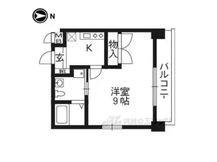 ラナップスクエア京都駅西(1K/3階)の間取り写真
