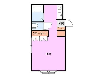 シュタットハウス中条(1K/1階)の間取り写真