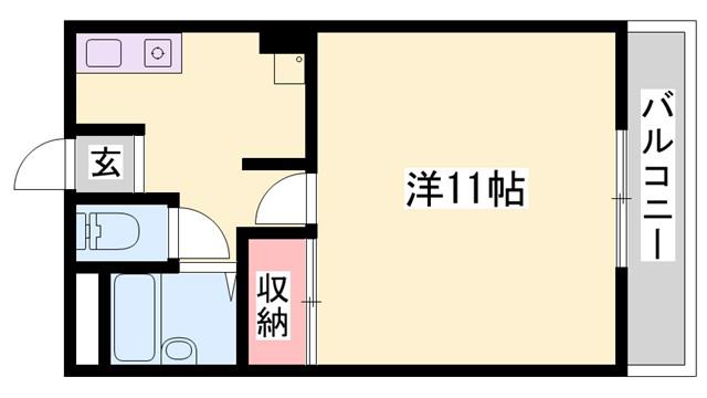 ラフェスタ加東(1K/5階)の間取り写真